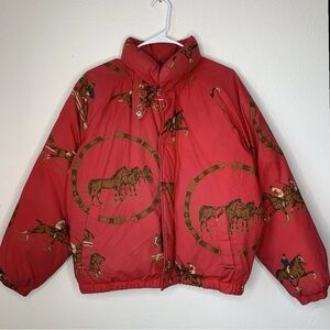 Vintage 1990s Ralph Lauren Equestrian Puffer Jacket - Medium